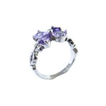 Amethyst Floral Crystal Engagement Ring